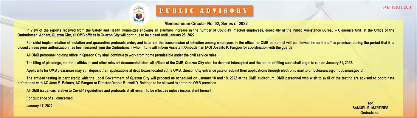OMB-MC No 2 Series of 2022- advisory-website