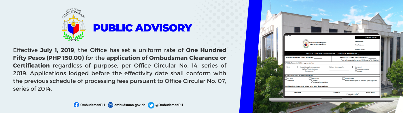 OMB Advisory re uniform clearance fee