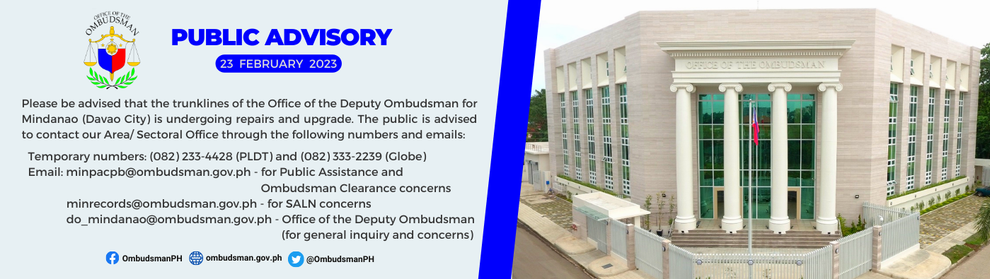 OMB Mindanao Website Advisory – 23 February 2023