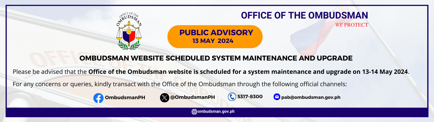 Ombudsman website advisory – 13 May 2024